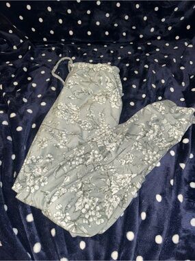 Max Studio Light Gray Floral Sleepwear Bottoms